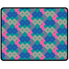 Geo Puzzle Fleece Blanket (medium)  by tmsartbazaar