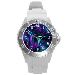 Drunk Vision Round Plastic Sport Watch (l) by MRNStudios