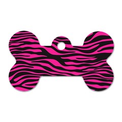 Pink Zebra Dog Tag Bone (one Side) by Angelandspot