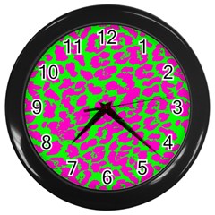 Neon Big Cat Wall Clock (black) by Angelandspot