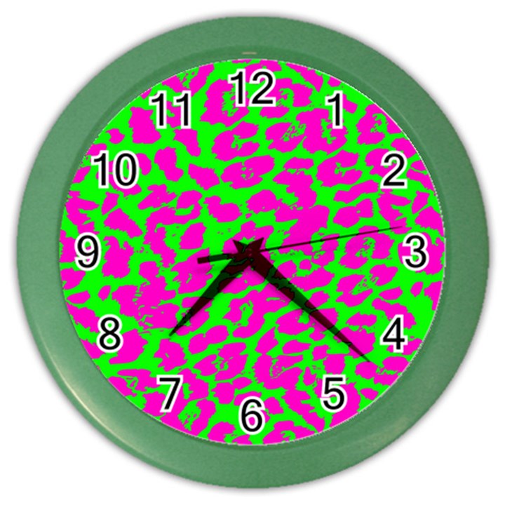 Neon Big Cat Color Wall Clock