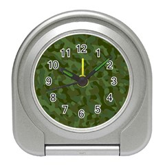 Green Army Camouflage Pattern Travel Alarm Clock by SpinnyChairDesigns