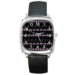 Galaxy Unicorns Square Metal Watch by Sparkle