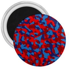 Red And Blue Camouflage Pattern 3  Magnets by SpinnyChairDesigns