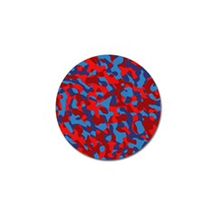 Red And Blue Camouflage Pattern Golf Ball Marker (10 Pack) by SpinnyChairDesigns