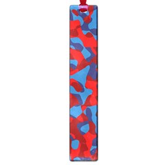 Red And Blue Camouflage Pattern Large Book Marks by SpinnyChairDesigns