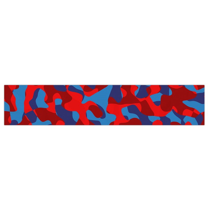 Red and Blue Camouflage Pattern Small Flano Scarf