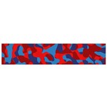 Red and Blue Camouflage Pattern Small Flano Scarf Back