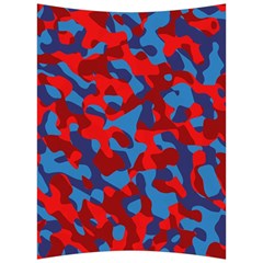 Red And Blue Camouflage Pattern Back Support Cushion by SpinnyChairDesigns