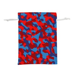 Red And Blue Camouflage Pattern Lightweight Drawstring Pouch (s) by SpinnyChairDesigns