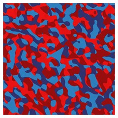 Red And Blue Camouflage Pattern Long Sheer Chiffon Scarf  by SpinnyChairDesigns