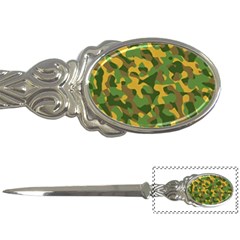 Yellow Green Brown Camouflage Letter Opener by SpinnyChairDesigns