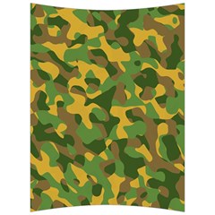 Yellow Green Brown Camouflage Back Support Cushion by SpinnyChairDesigns