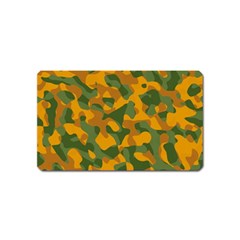 Green And Orange Camouflage Pattern Magnet (name Card) by SpinnyChairDesigns