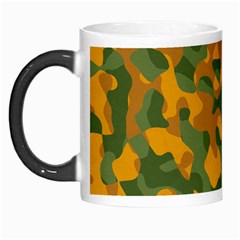 Green And Orange Camouflage Pattern Morph Mugs by SpinnyChairDesigns