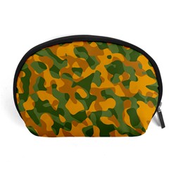 Green And Orange Camouflage Pattern Accessory Pouch (large) by SpinnyChairDesigns