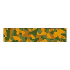 Green And Orange Camouflage Pattern Velvet Scrunchie by SpinnyChairDesigns