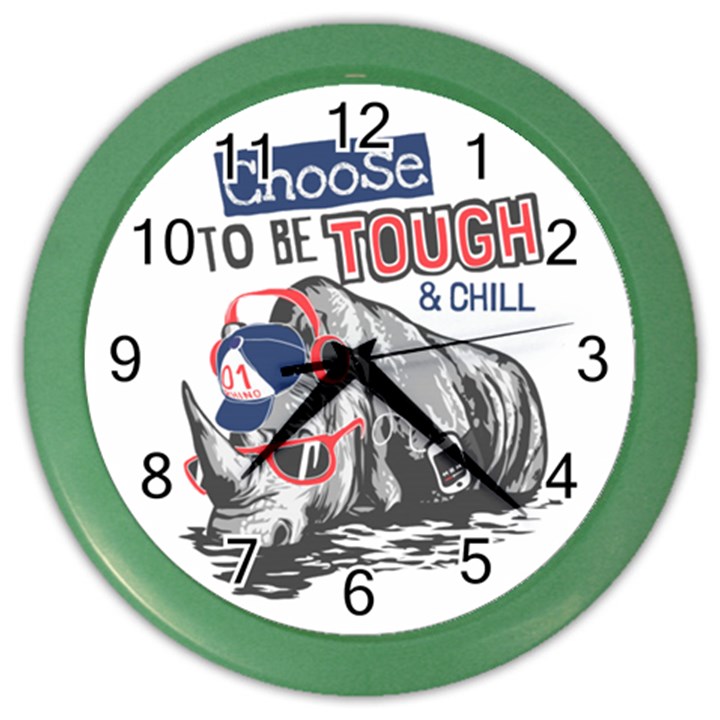 Choose To Be Tough & Chill Color Wall Clock