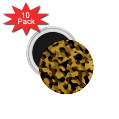 Black Yellow Brown Camouflage Pattern 1 75  Magnets (10 Pack)  by SpinnyChairDesigns