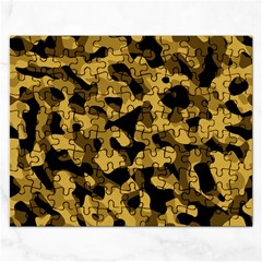 Black Yellow Brown Camouflage Pattern Rectangular Jigsaw Puzzl by SpinnyChairDesigns