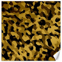 Black Yellow Brown Camouflage Pattern Canvas 12  X 12  by SpinnyChairDesigns