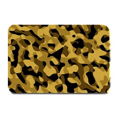 Black Yellow Brown Camouflage Pattern Plate Mats by SpinnyChairDesigns