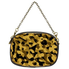 Black Yellow Brown Camouflage Pattern Chain Purse (two Sides) by SpinnyChairDesigns