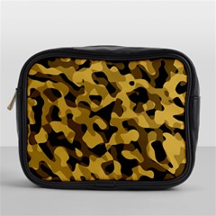 Black Yellow Brown Camouflage Pattern Mini Toiletries Bag (one Side) by SpinnyChairDesigns