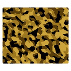 Black Yellow Brown Camouflage Pattern Double Sided Flano Blanket (small)  by SpinnyChairDesigns