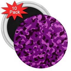 Dark Purple Camouflage Pattern 3  Magnets (10 Pack)  by SpinnyChairDesigns