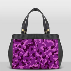 Dark Purple Camouflage Pattern Oversize Office Handbag (2 Sides) by SpinnyChairDesigns