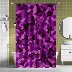 Dark Purple Camouflage Pattern Shower Curtain 48  X 72  (small)  by SpinnyChairDesigns