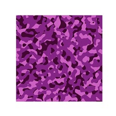 Dark Purple Camouflage Pattern Small Satin Scarf (square) by SpinnyChairDesigns