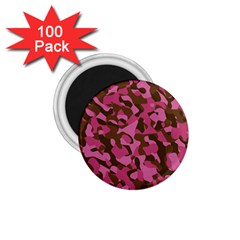 Pink And Brown Camouflage 1 75  Magnets (100 Pack)  by SpinnyChairDesigns