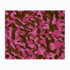 Pink And Brown Camouflage Small Glasses Cloth (2 Sides) by SpinnyChairDesigns