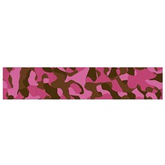 Pink And Brown Camouflage Small Flano Scarf by SpinnyChairDesigns