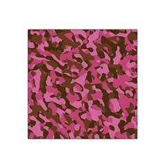 Pink And Brown Camouflage Satin Bandana Scarf by SpinnyChairDesigns