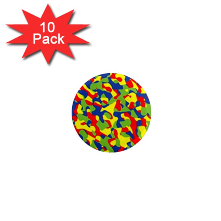 Colorful Rainbow Camouflage Pattern 1  Mini Magnet (10 pack) 