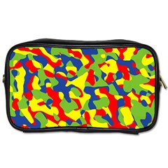 Colorful Rainbow Camouflage Pattern Toiletries Bag (one Side) by SpinnyChairDesigns