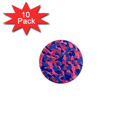 Blue And Pink Camouflage Pattern 1  Mini Magnet (10 Pack)  by SpinnyChairDesigns