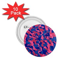 Blue And Pink Camouflage Pattern 1 75  Buttons (10 Pack) by SpinnyChairDesigns