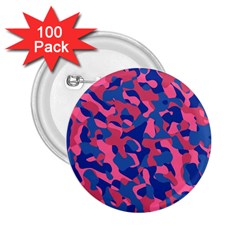 Blue And Pink Camouflage Pattern 2 25  Buttons (100 Pack)  by SpinnyChairDesigns