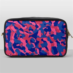 Blue And Pink Camouflage Pattern Toiletries Bag (one Side) by SpinnyChairDesigns