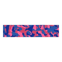 Blue And Pink Camouflage Pattern Velvet Scrunchie by SpinnyChairDesigns