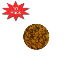 Brown And Orange Camouflage 1  Mini Magnet (10 Pack)  by SpinnyChairDesigns