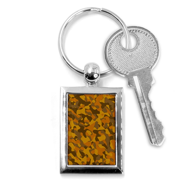 Brown and Orange Camouflage Key Chain (Rectangle)