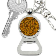 Brown And Orange Camouflage Bottle Opener Key Chain by SpinnyChairDesigns