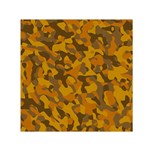 Brown and Orange Camouflage Small Satin Scarf (Square) Front