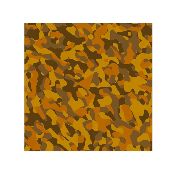 Brown and Orange Camouflage Small Satin Scarf (Square)