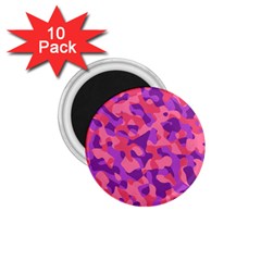 Pink And Purple Camouflage 1 75  Magnets (10 Pack)  by SpinnyChairDesigns